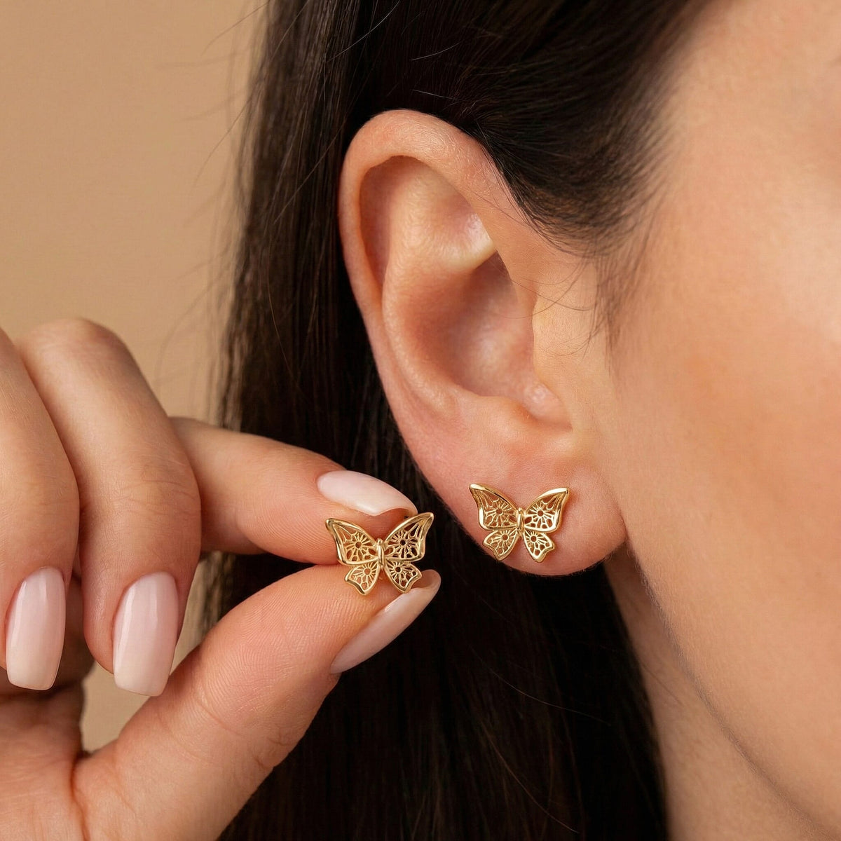 9K Yellow Gold Butterfly Earring 8156092 2