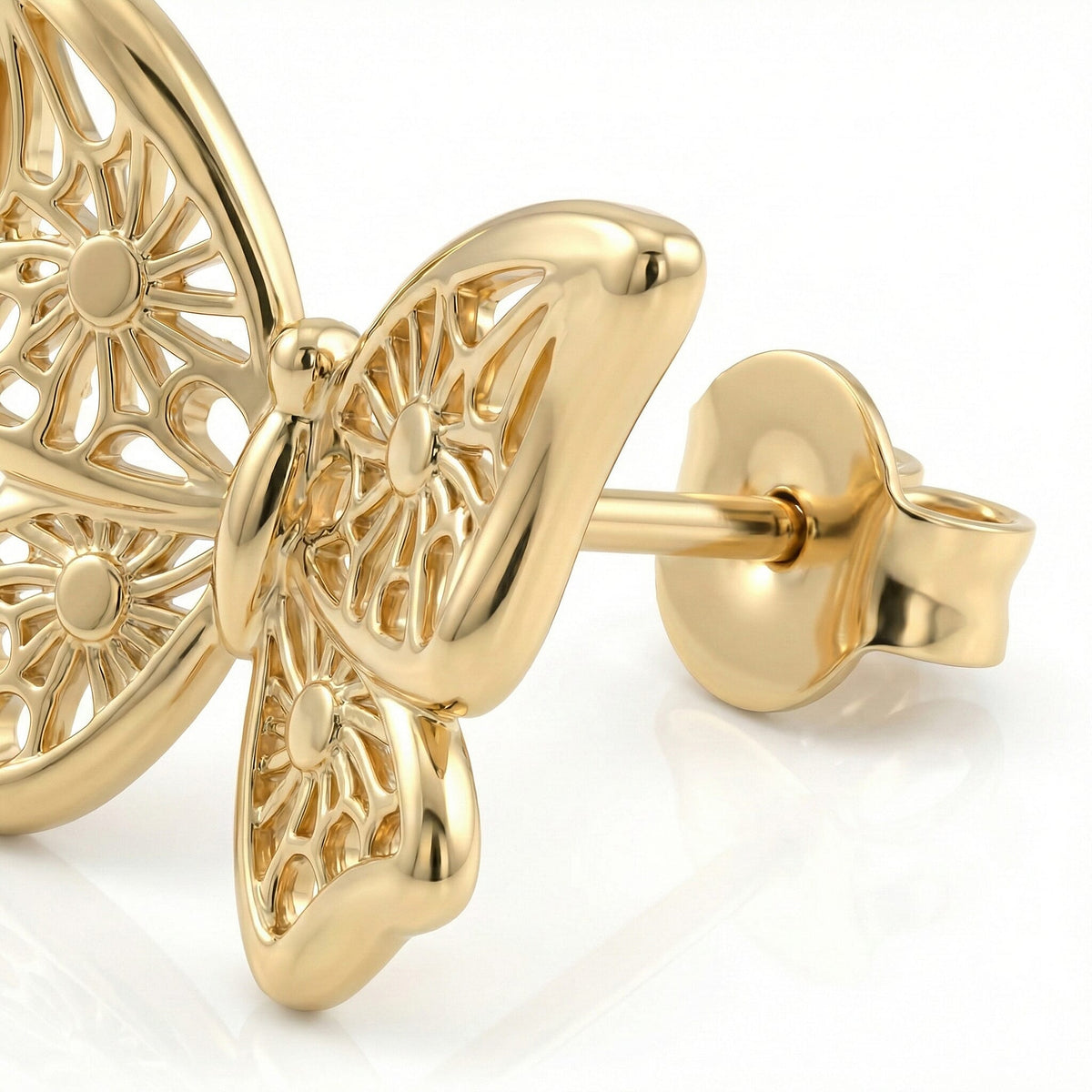 9K Yellow Gold Butterfly Earring 8156092 3