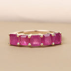 9K Yellow Gold African Ruby 5 Stone Ring 2.350 Ct.