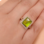 9K Yellow Gold Canadian Ammolite and Diamond Ring 4.23 Ct, Gold Wt. 3.00 Gms