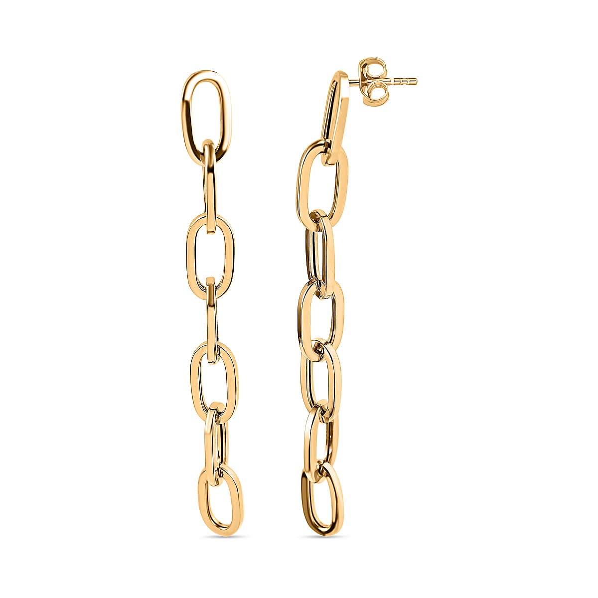 9K Yellow Gold Paperclip Drop Earrings 7674318 0