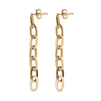 9K Yellow Gold Paperclip Drop Earrings