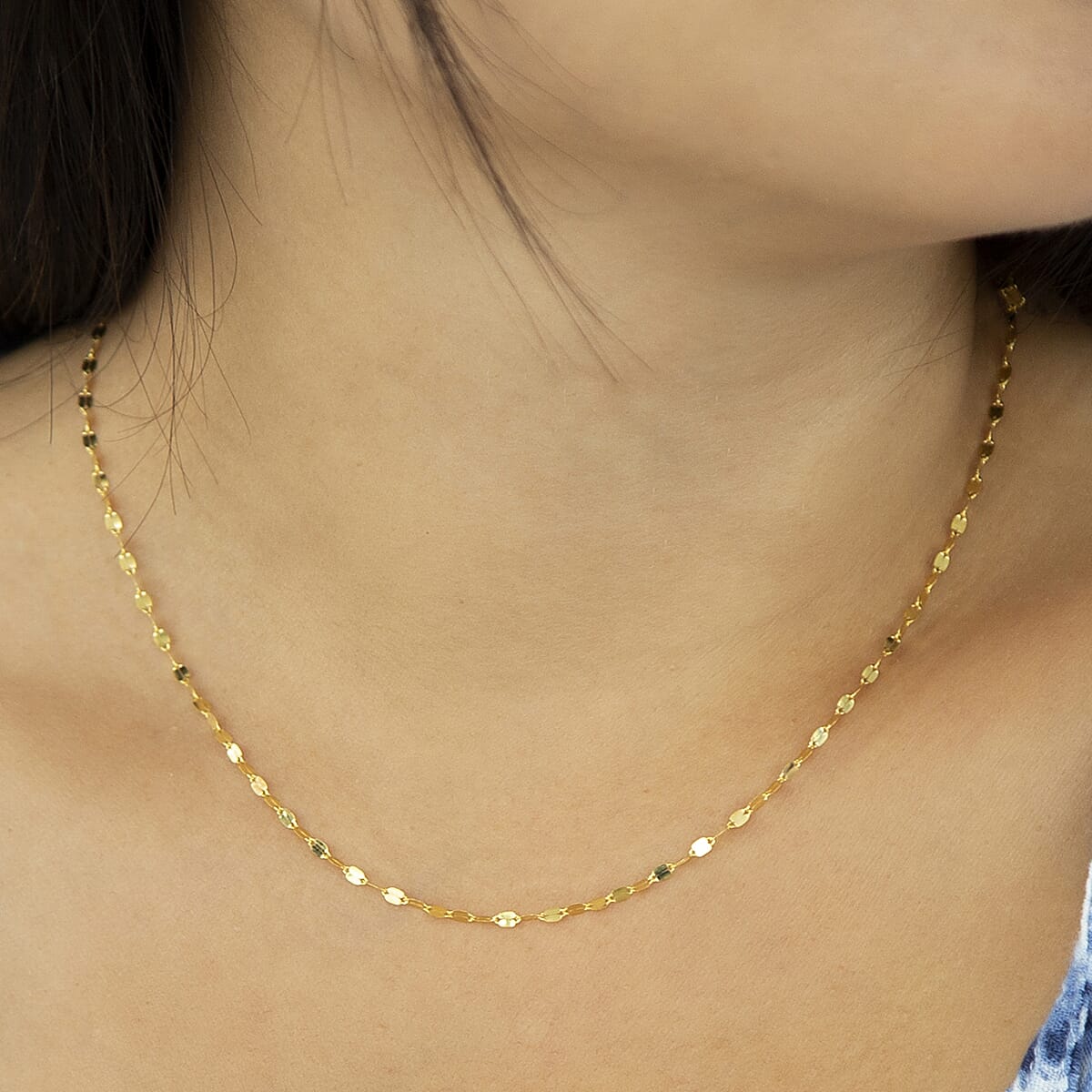1.8mm Forzatina Chain 16 Inch in 9K Yellow Gold 7582314 1