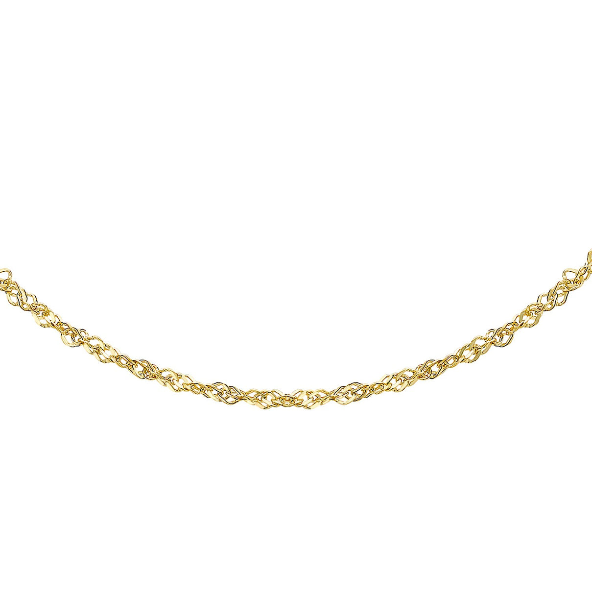 9K Yellow Gold Diamond Cut Twist Curb Chain 16 Inch 0.98 grams 7488706 0