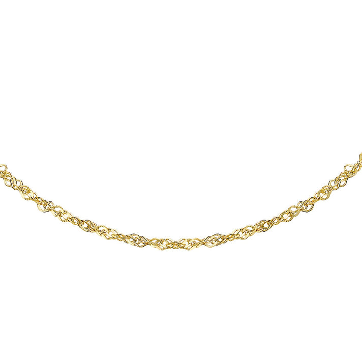 9K Yellow Gold Diamond Cut Twist Curb Chain 16 Inch 0.98 grams 7488706 1