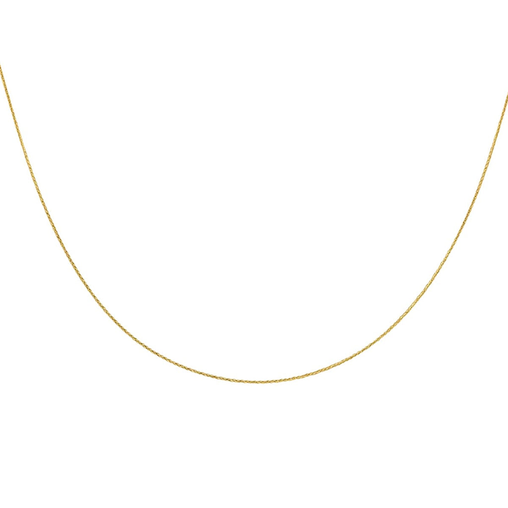 Close Out Deal - 9K Yellow Gold Mini Spiga Chain (Size - 16) with Spring Ring Clasp