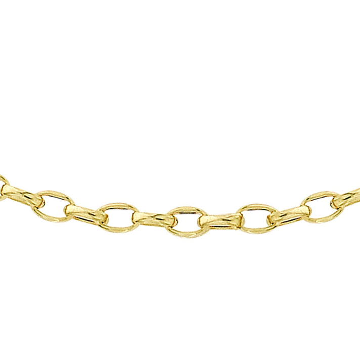 Diamond Cut Oval Belcher Chain 16 Inch in 9K Yellow Gold 7578974 1