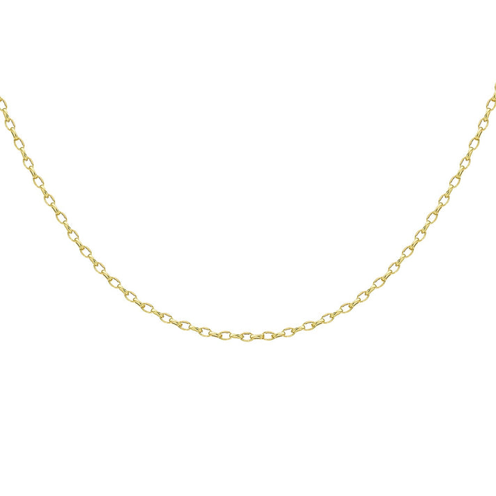 Diamond Cut Oval Belcher Chain 16 Inch in 9K Yellow Gold 7578974 2