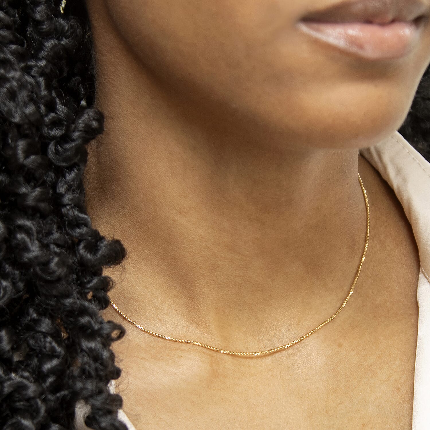 Diamond Cut Box Chain 16 Inch in 9K Yellow Gold 7579376 2