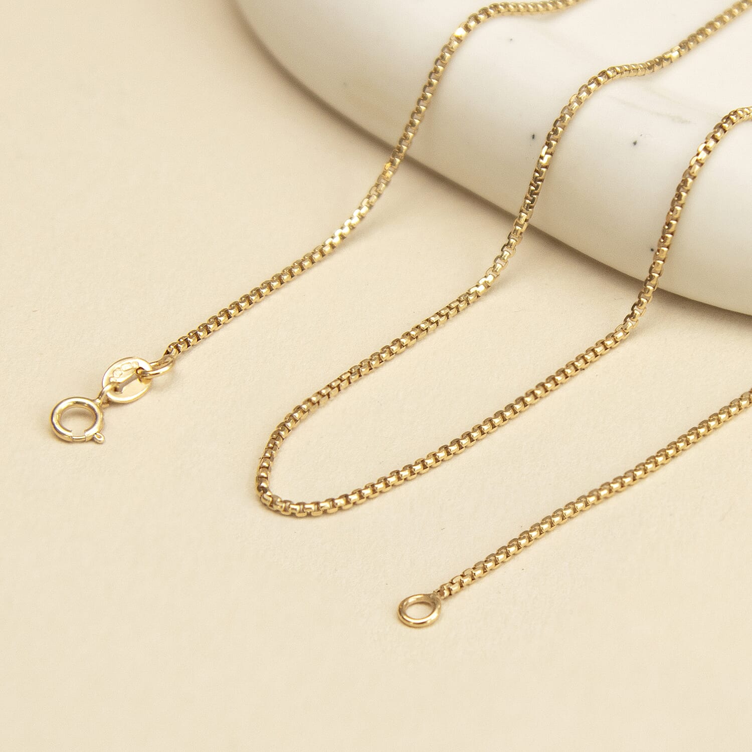 Diamond Cut Box Chain 16 Inch in 9K Yellow Gold 7579376 3