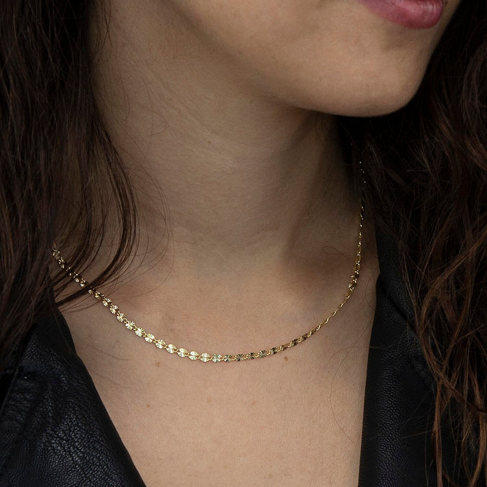 9K Yellow Gold 2.8mm Diamond Cut Forzatina Chain 16 Inch 7337075 2