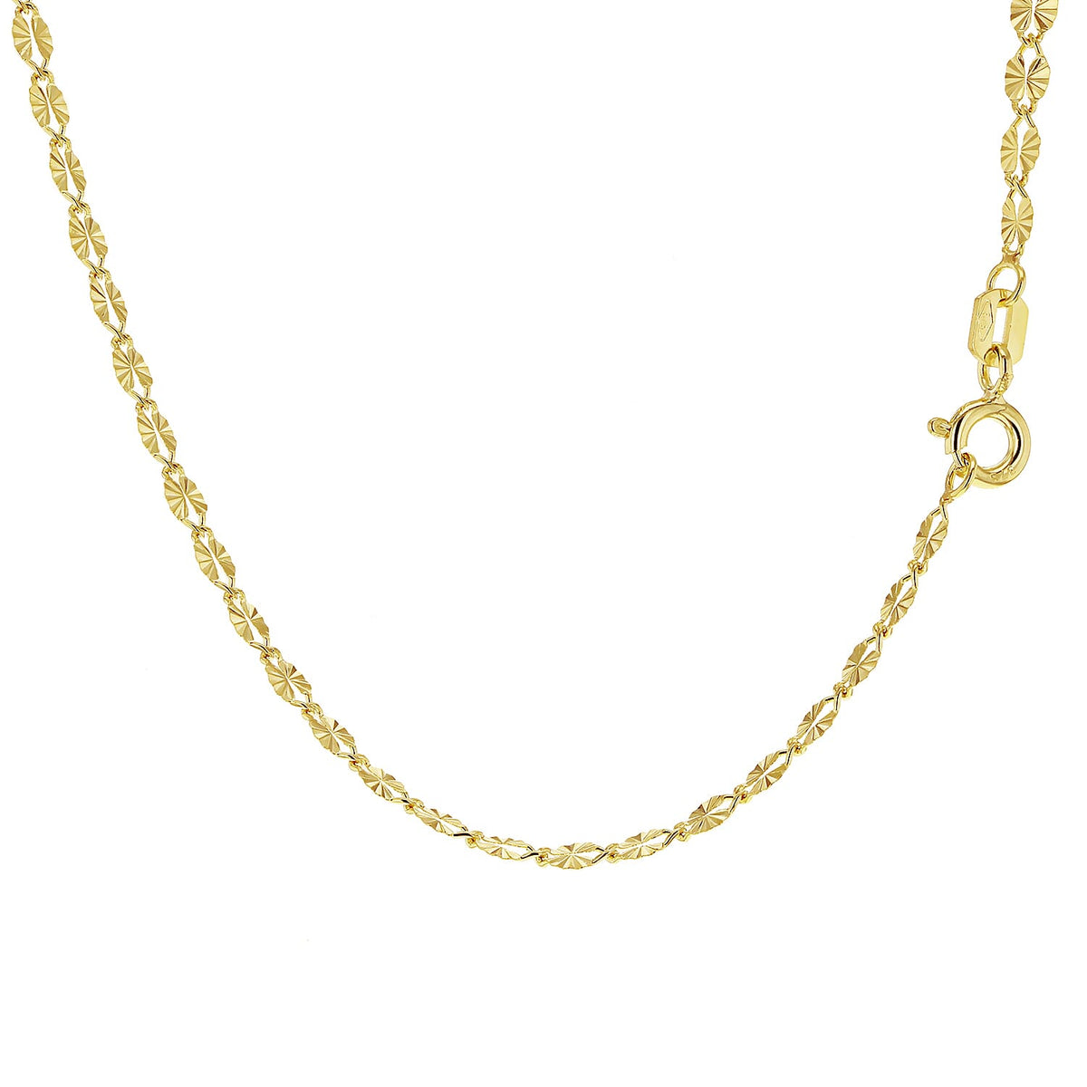 9K Yellow Gold 2.8mm Diamond Cut Forzatina Chain 16 Inch 7337075 4