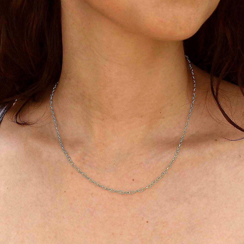 9K Yellow Gold Trace Chain With Spring Ring Clasp (Size - 16)