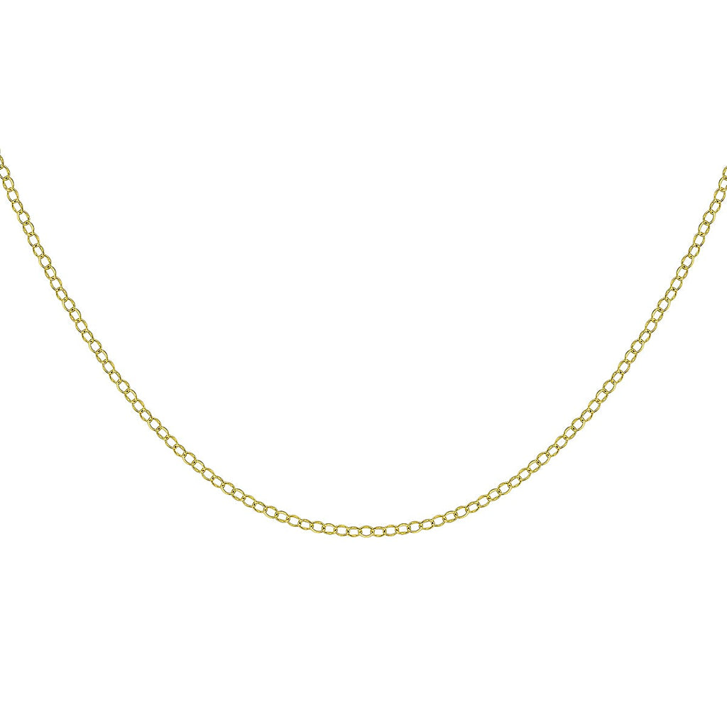 9K Yellow Gold Trace Chain With Spring Ring Clasp (Size - 16)