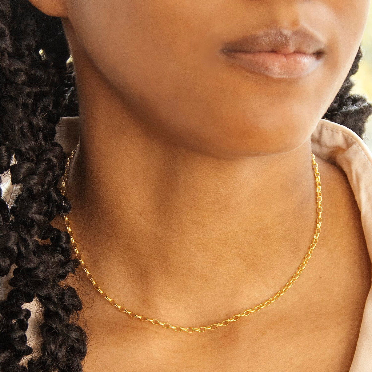 Round Belcher Chain 16 Inch in 9K Yellow Gold 7579262 1