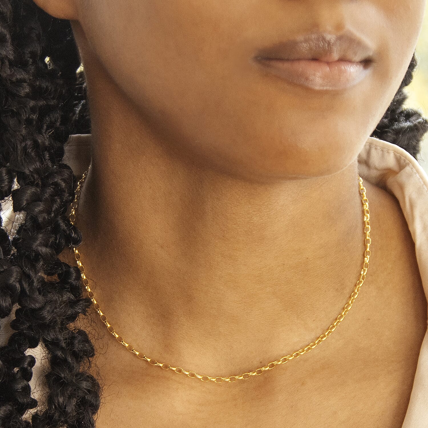 Round Belcher Chain 16 Inch in 9K Yellow Gold 7579262 1