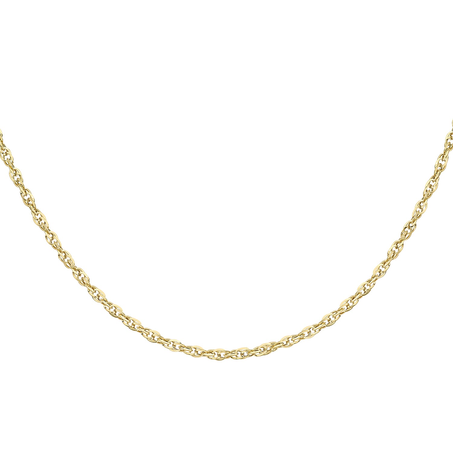 Diamond Cut Prince of Wales Chain 16 Inch in 9K Yellow Gold 7582008 0