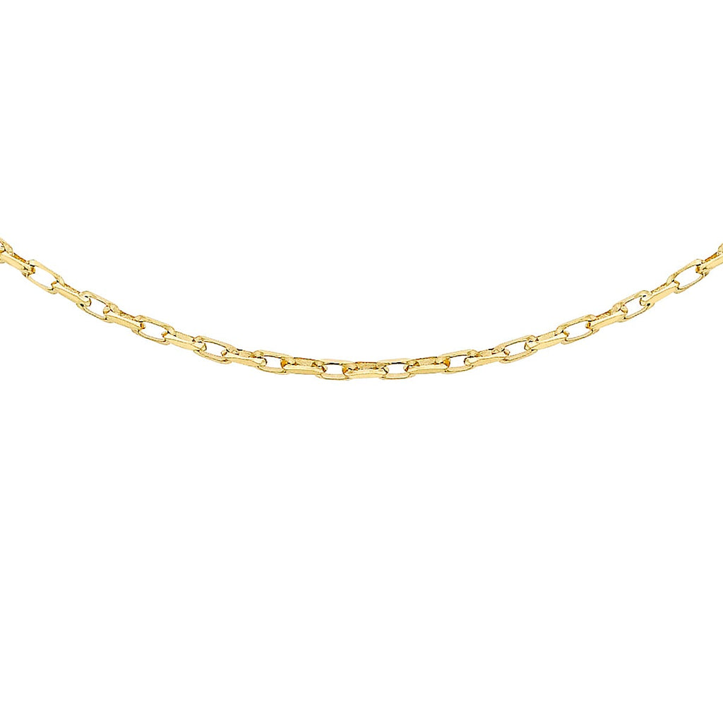 9K Yellow Gold Diamond Cut Belcher Chain With Spring Ring Clasp (Size - 16)