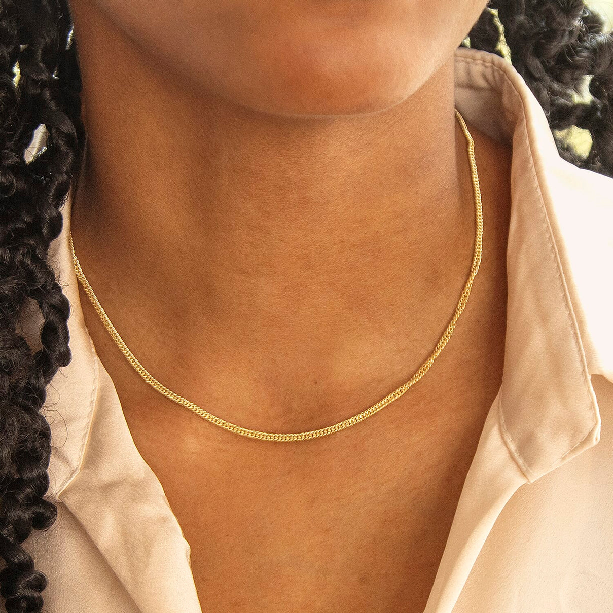 2.5mm Hollow Triple-Curb Chain 16 Inch in 9K Yellow Gold 7578194 1