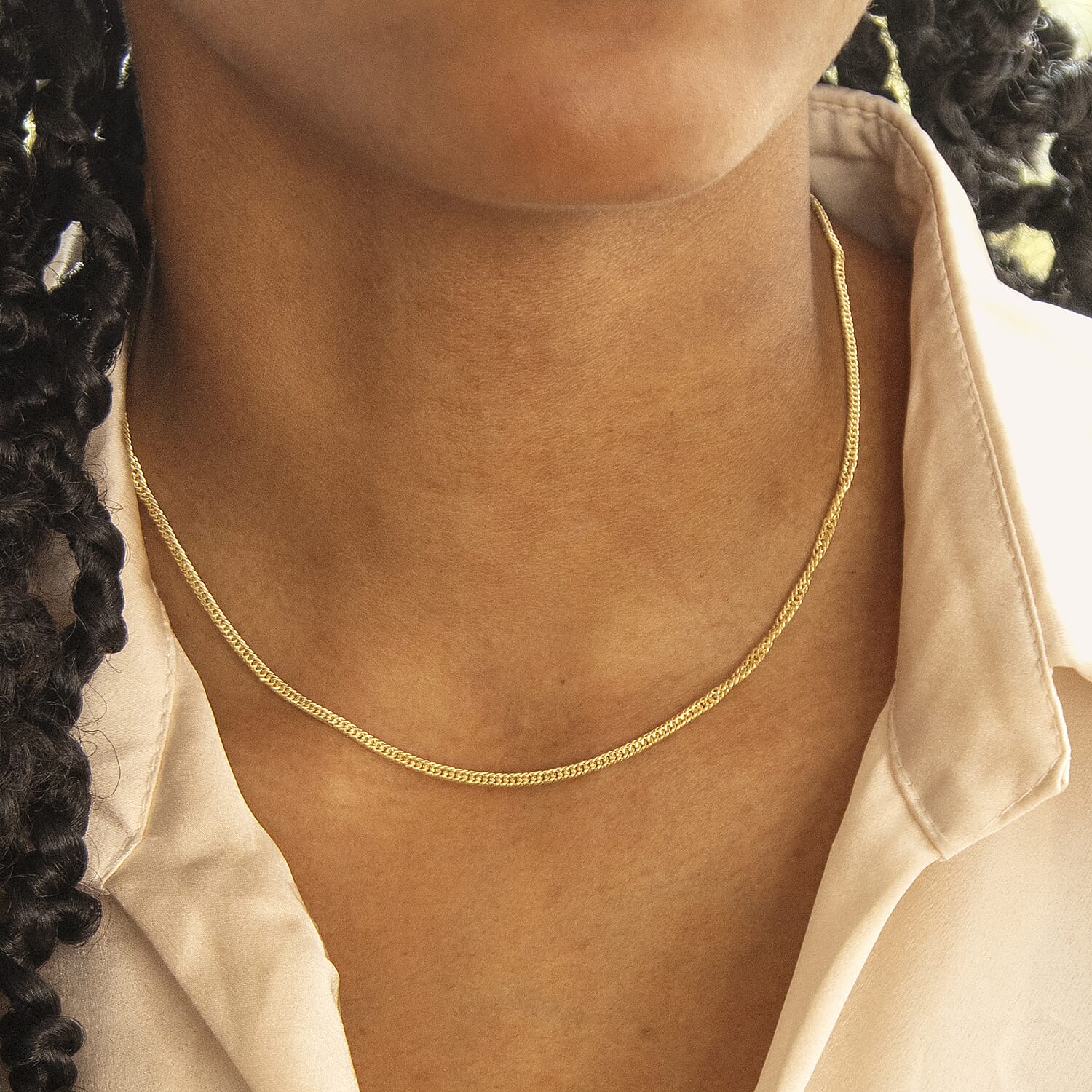 2.5mm Hollow Triple-Curb Chain 16 Inch in 9K Yellow Gold 7578194 1
