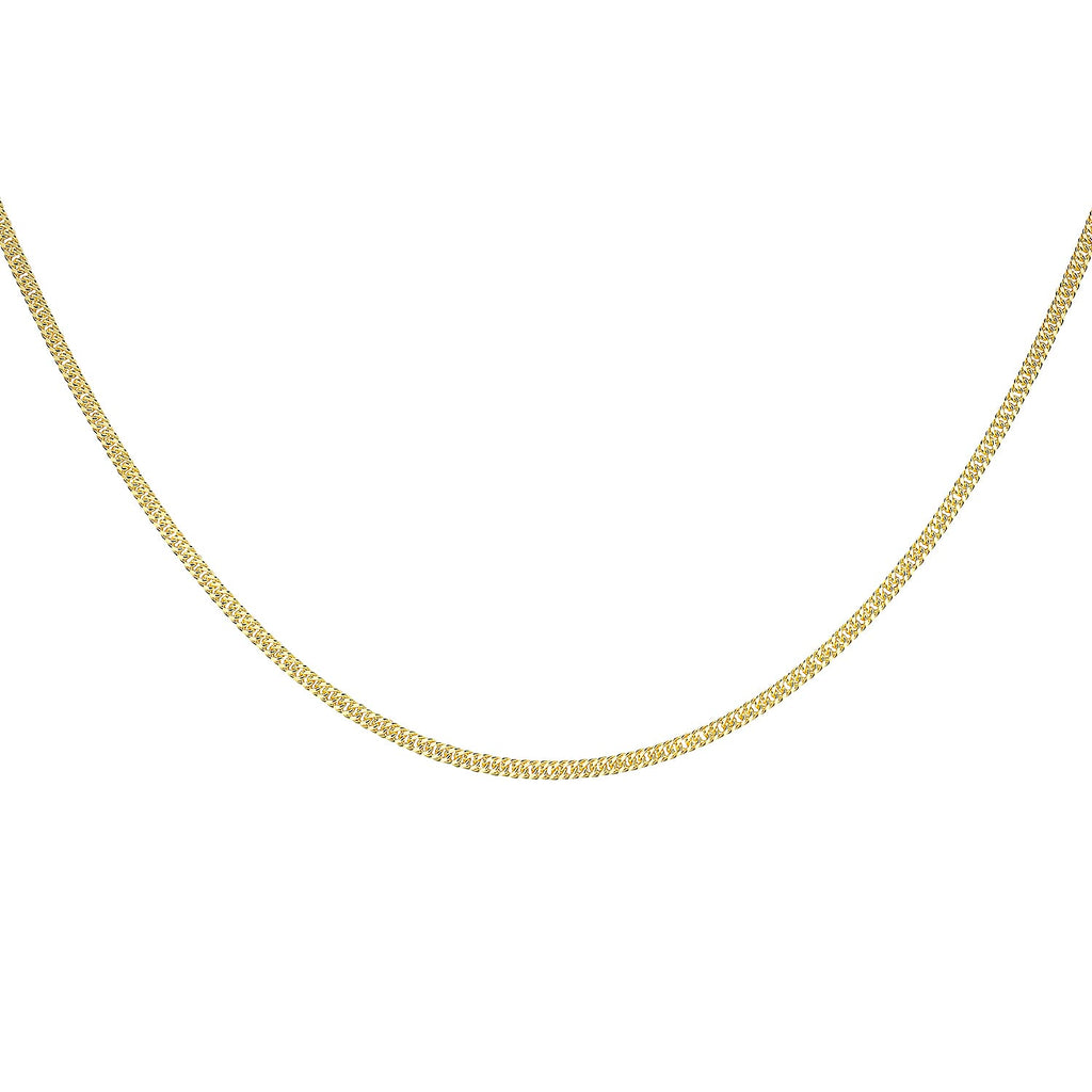 9K Yellow Gold Hollow Triple-Curb Chain With Spring Ring Clasp (Size - 16)