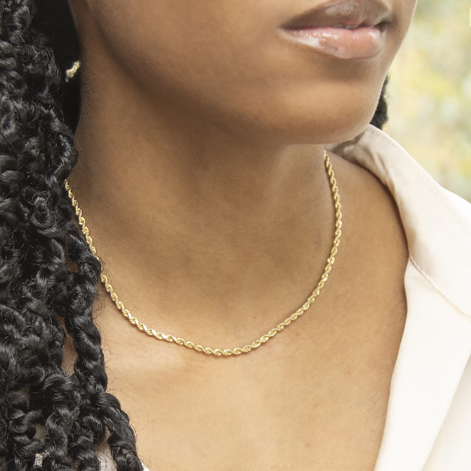 Diamond Cut Rope Chain 16 Inch in 9K Yellow Gold 7581535 1
