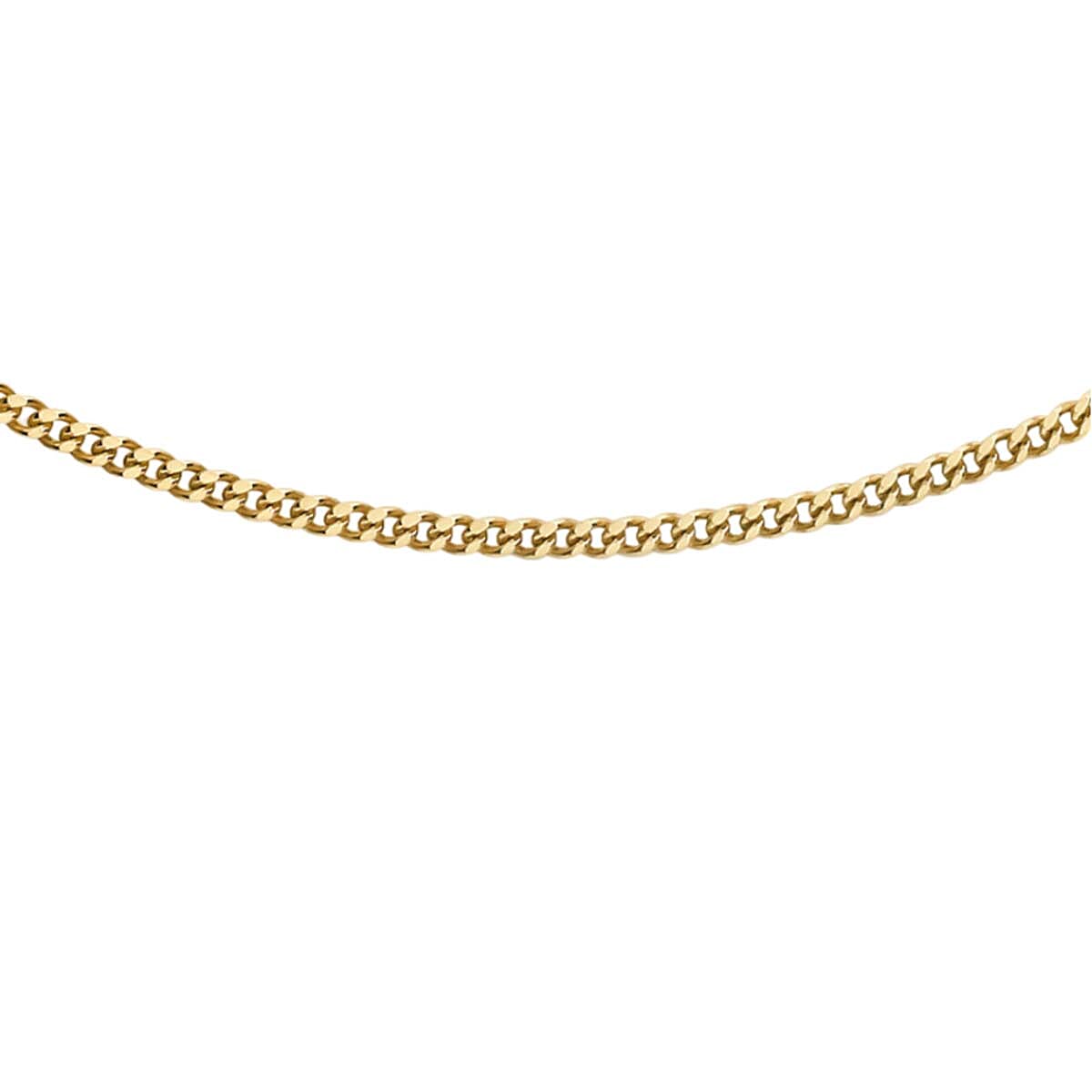 9K Yellow Gold Diamond Cut Curb Chain (Size - 18) With Spring Ring Clasp 8024994 1