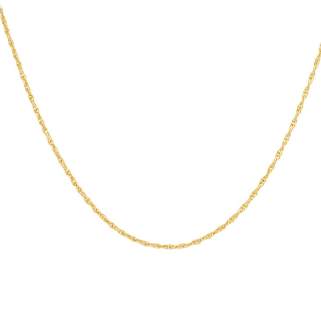9K Yellow Gold Prince of Wales Chain (Size - 18) With Spring Ring Clasp