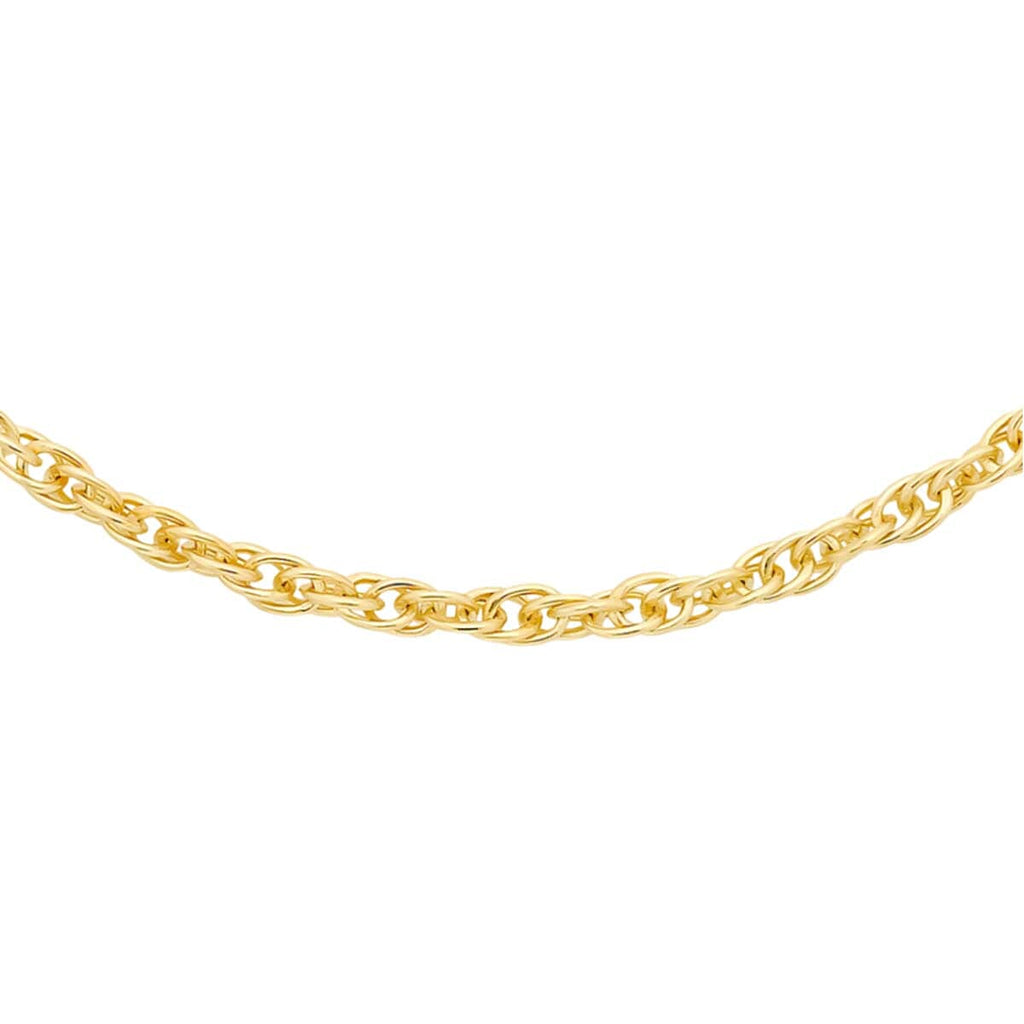 9K Yellow Gold Prince of Wales Chain (Size - 18) With Spring Ring Clasp