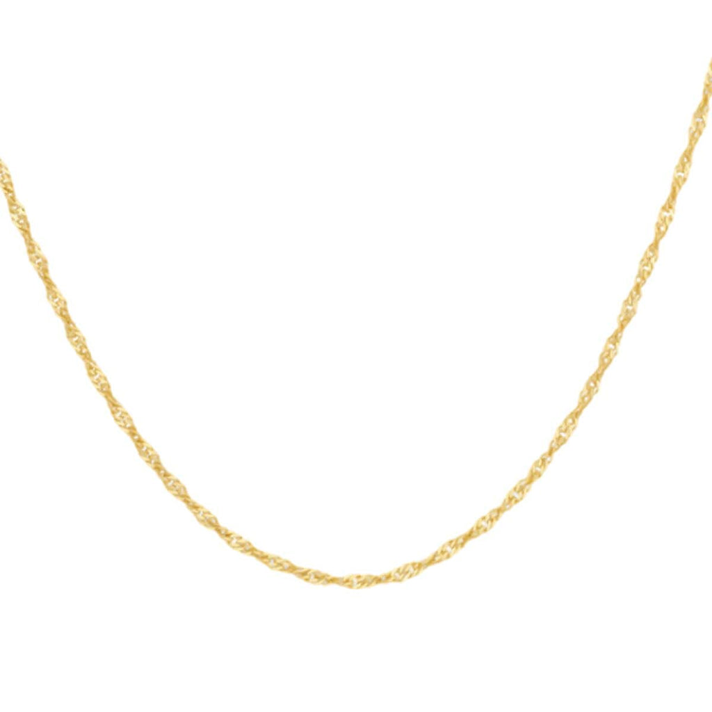 9K Yellow Gold Twist Curb Chain (Size - 18),