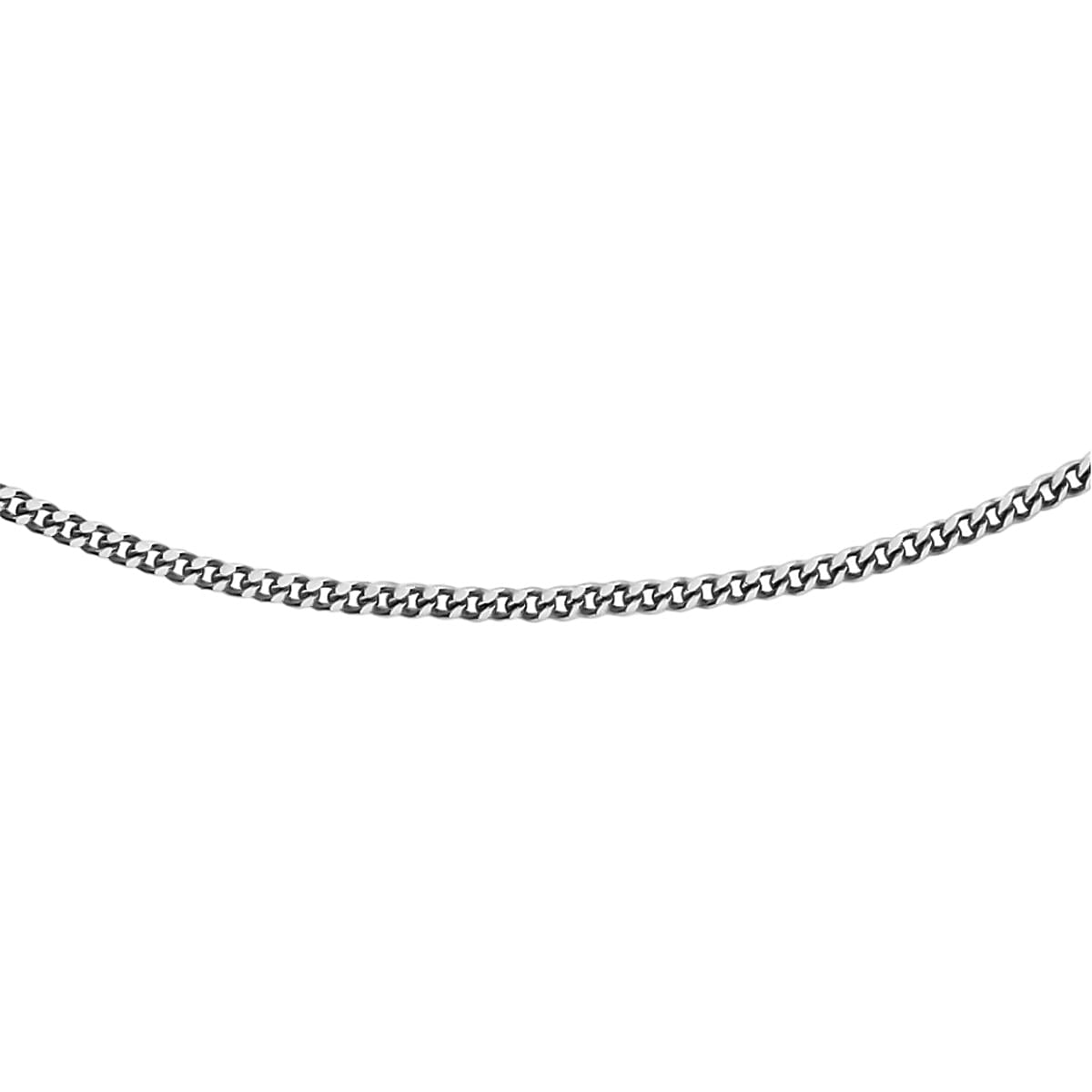Hatton Garden Close Out Deal  - 9K White Gold White Diamond Cut Curb Chain (Size - 18) 7694117 0