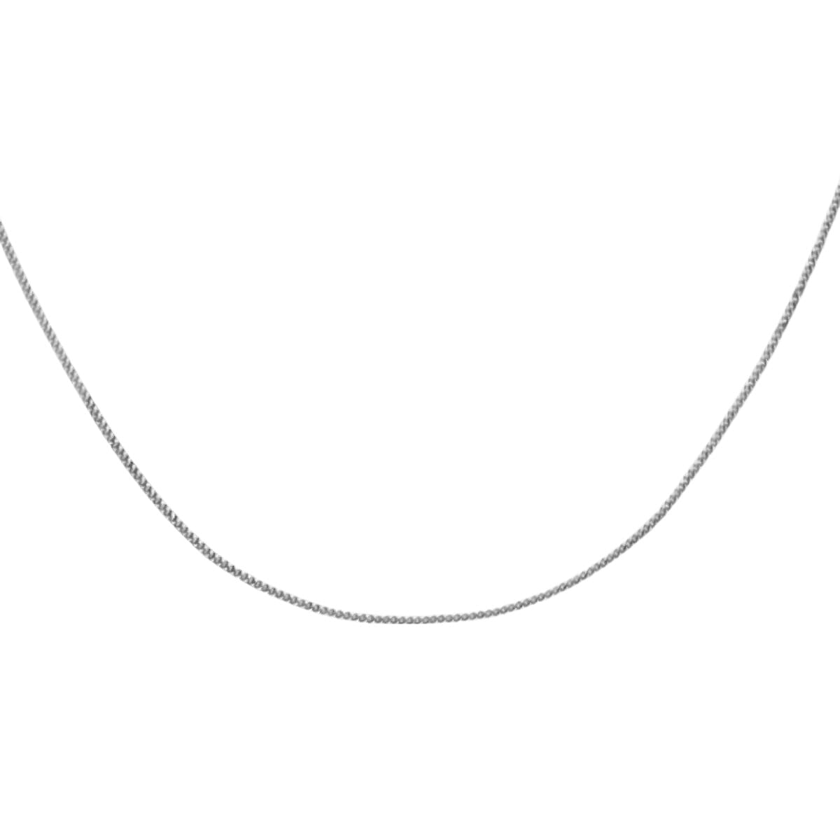 Hatton Garden Close Out Deal  - 9K White Gold White Diamond Cut Curb Chain (Size - 18) 7694117 1