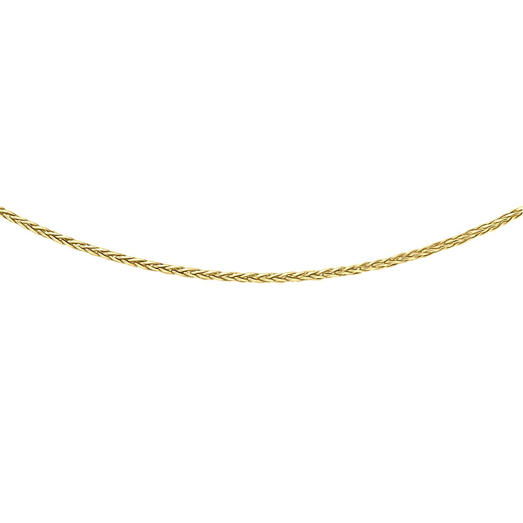Close Out Deal - 9K Yellow Gold Mini Spiga Chain (Size - 18) with Spring Ring Clasp