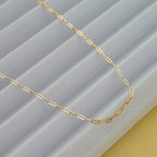 9K Yellow Gold Paper Clip Necklace (Size - 18)