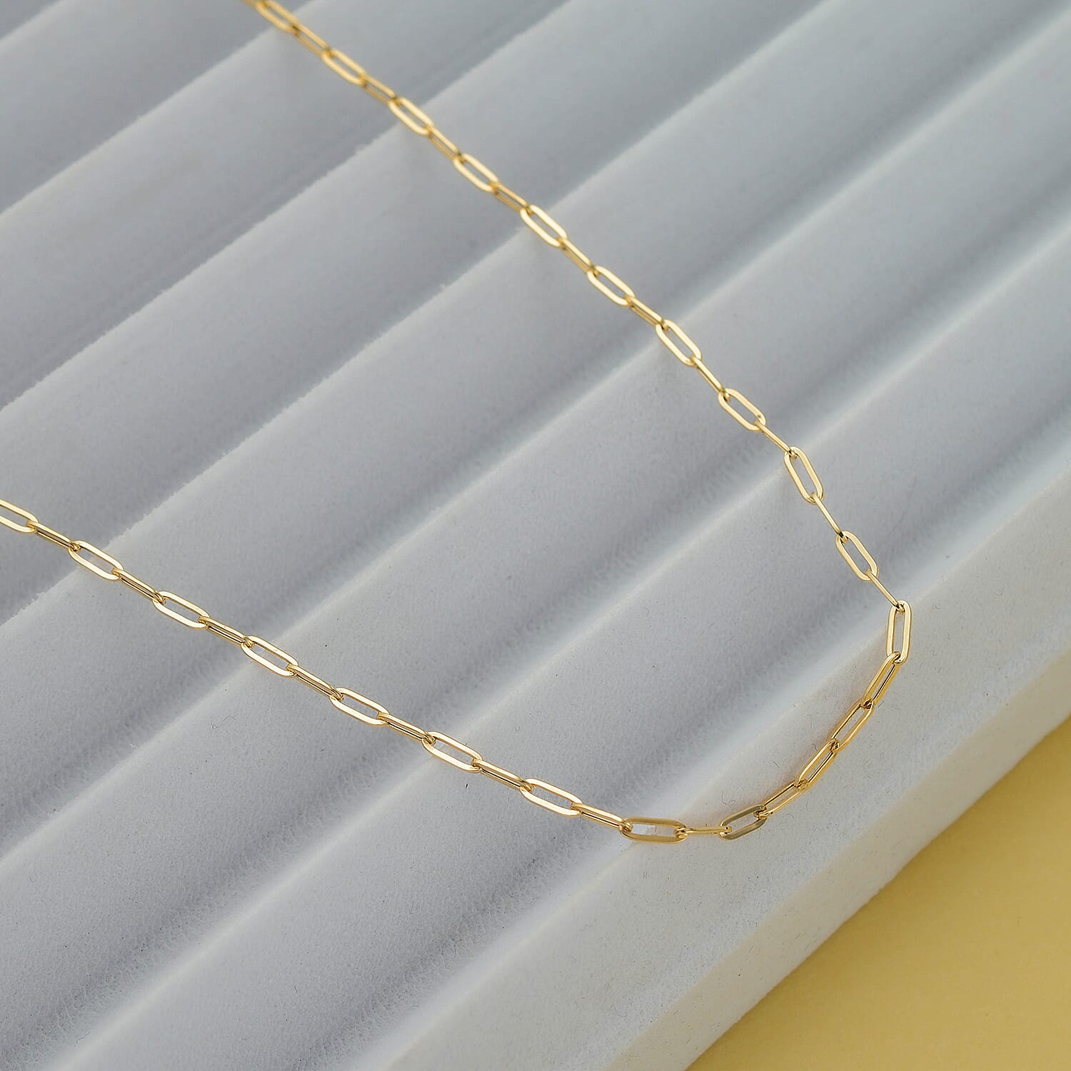 9K Yellow Gold 1.7MM Paper Clip Necklace (Size - 18) with Lobster Clasp 7663089 1