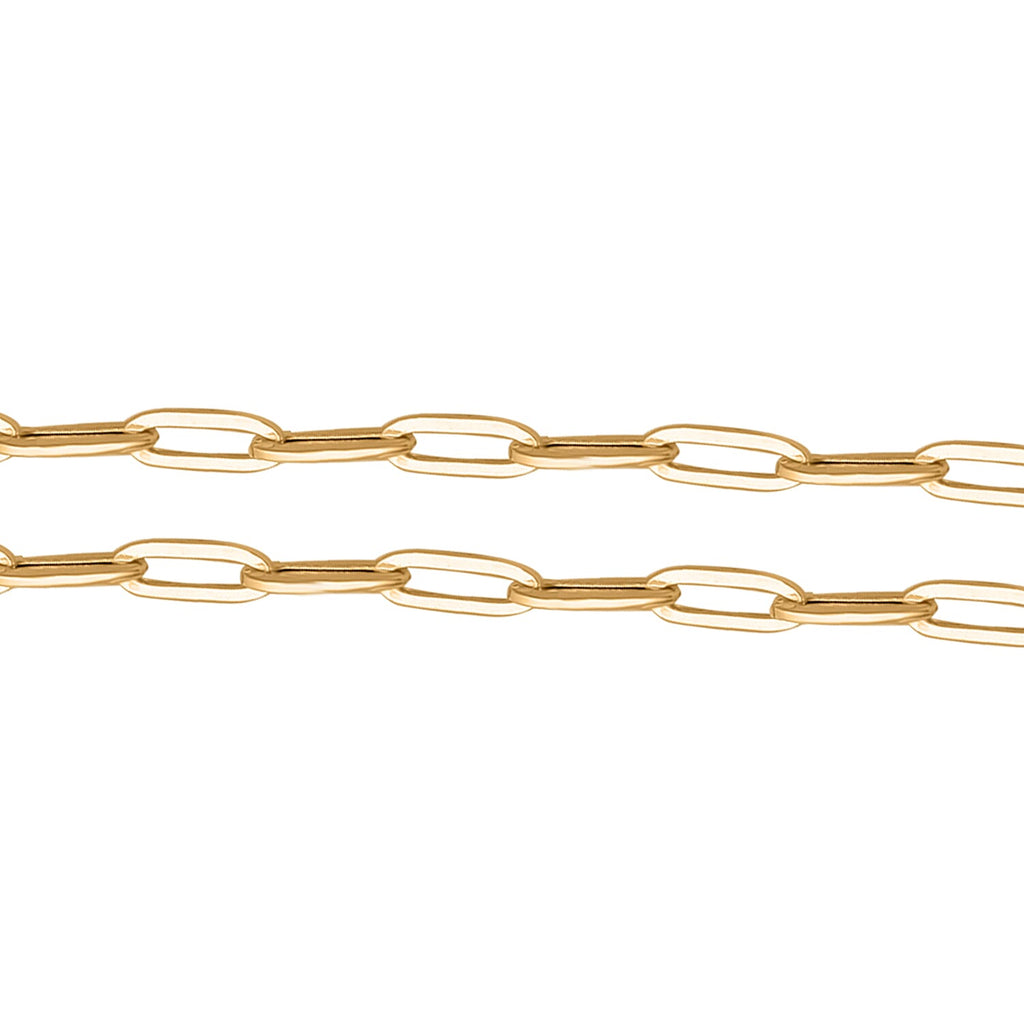 9K Yellow Gold Paper Clip Necklace (Size - 18)