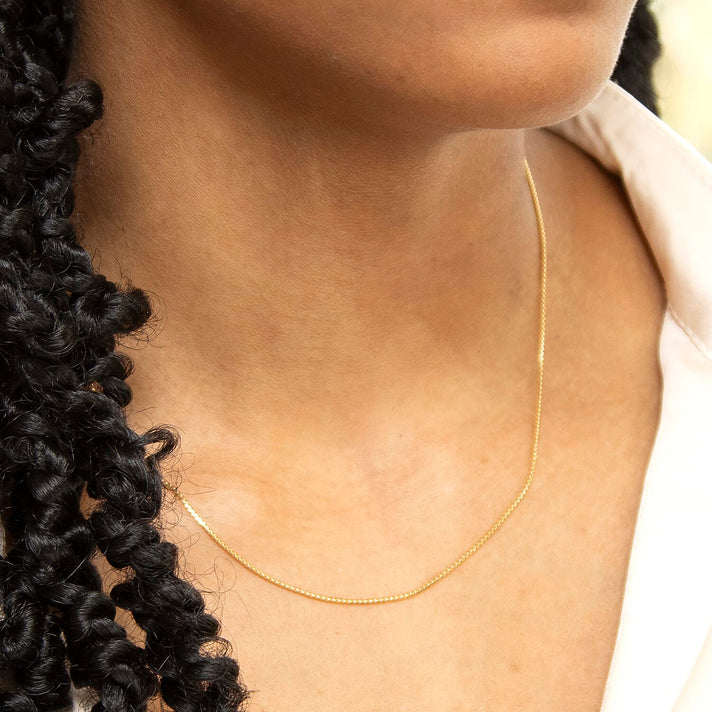 Diamond Cut Box Chain 18 Inch in 9K Yellow Gold 7579378 2
