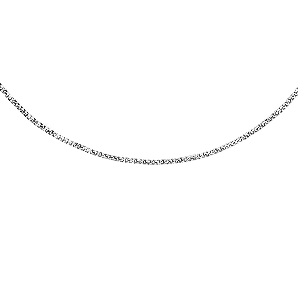 Diamond Cut Adjustable Curb Chain 16 Inch-18 Inch in 9K White Gold 7591446 0