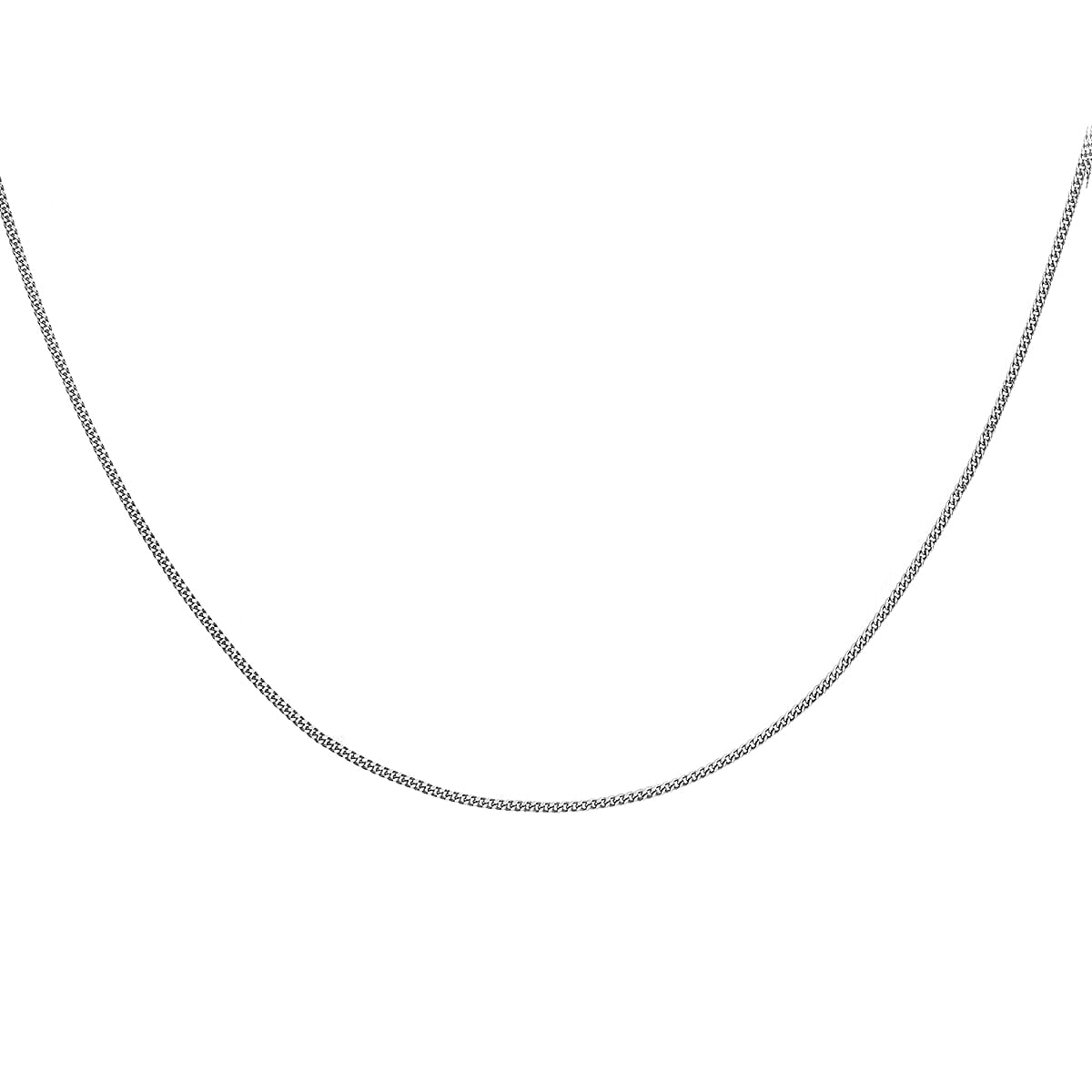 Diamond Cut Adjustable Curb Chain 16 Inch-18 Inch in 9K White Gold 7591446 2