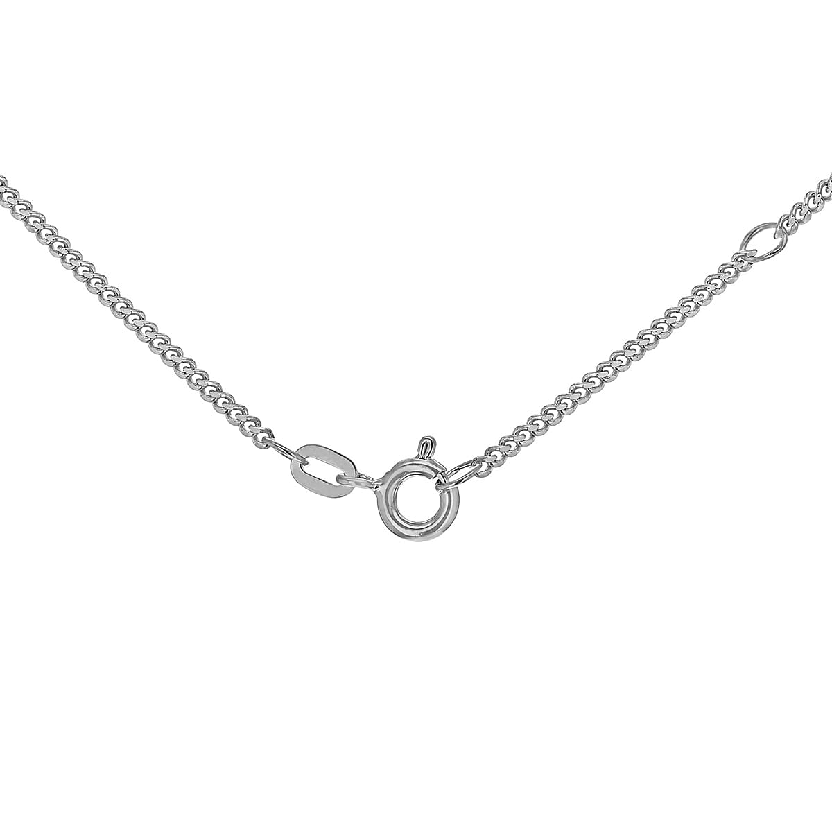 Diamond Cut Adjustable Curb Chain 16 Inch-18 Inch in 9K White Gold 7591446 3