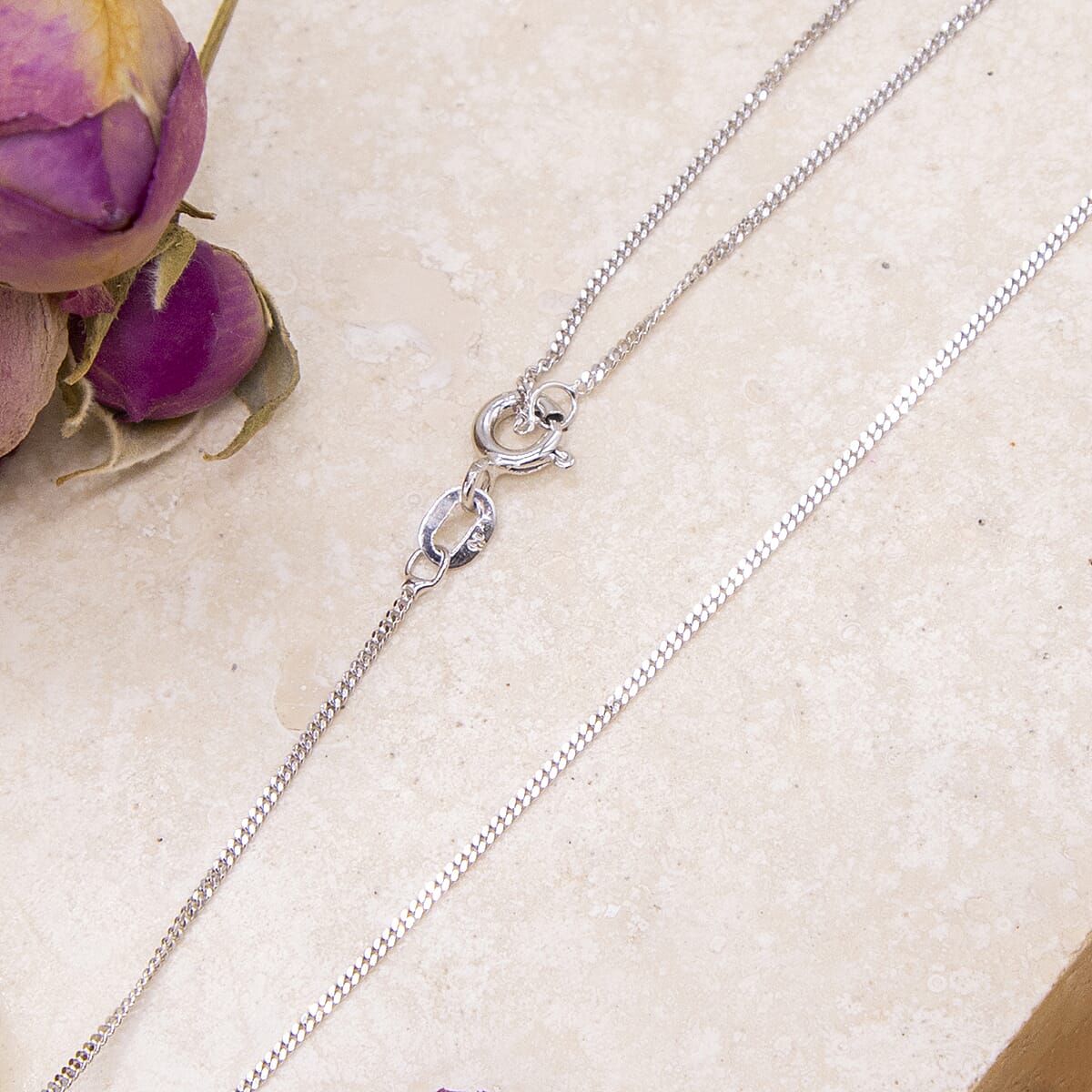 Diamond Cut Adjustable Curb Chain 16 Inch-18 Inch in 9K White Gold 7591446 4