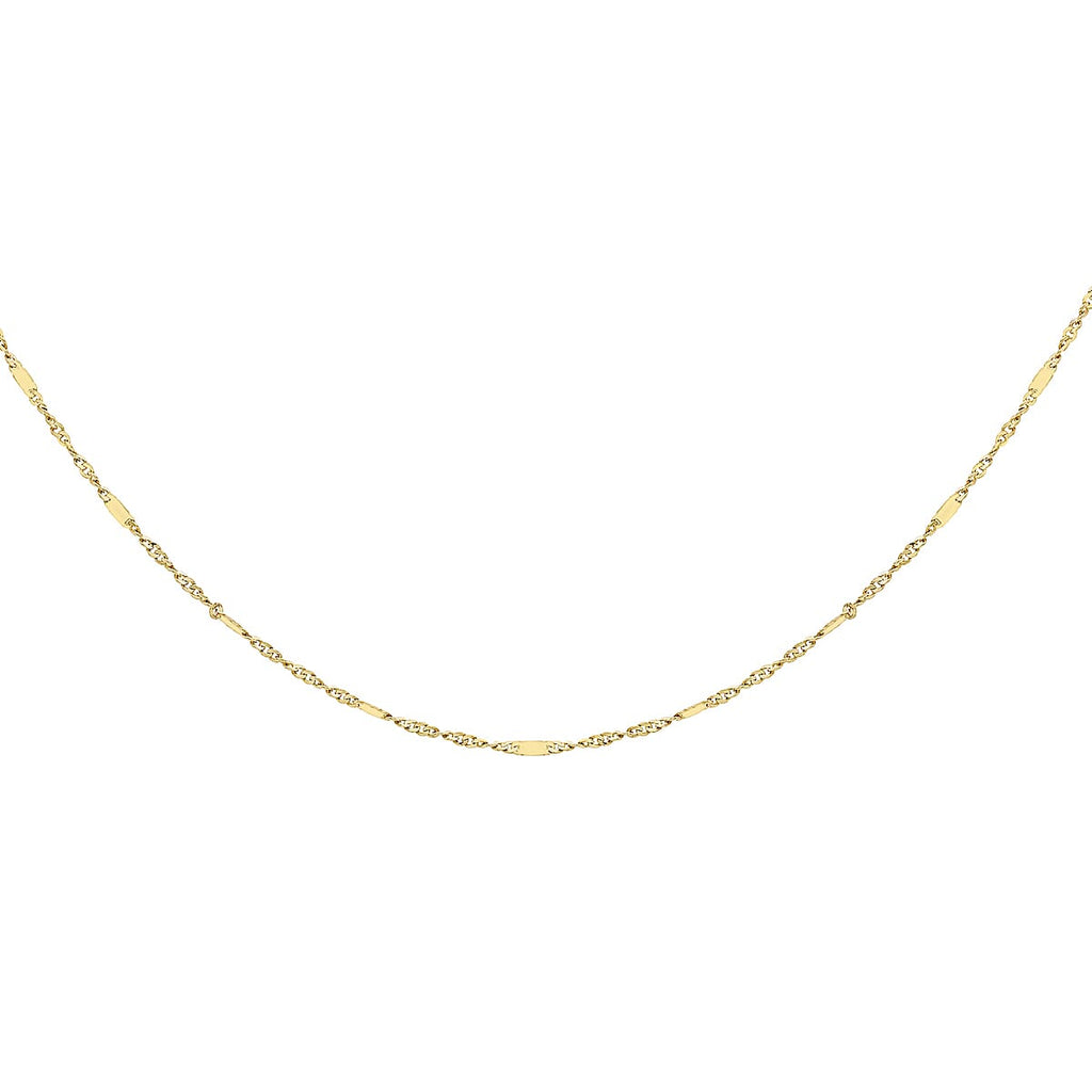 9K Yellow Gold  Chain (Size - 18),  Gold Wt. 1 Gms