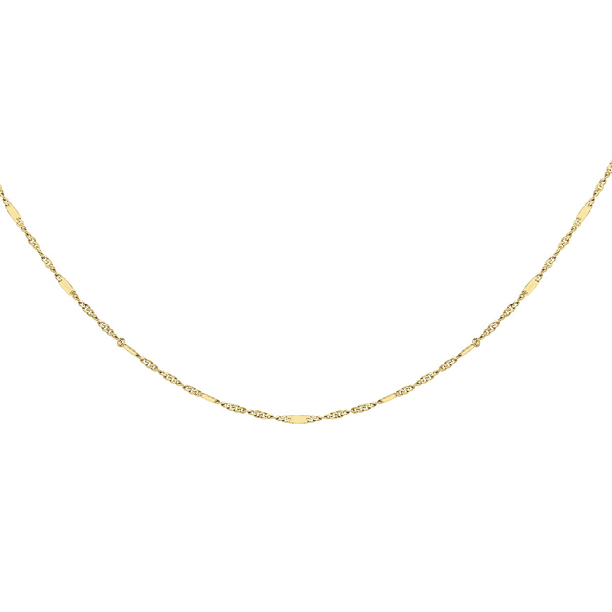 Diamond Cut Twist and Bar Curb Chain 18 Inch in 9K Yellow Gold 7579720 2