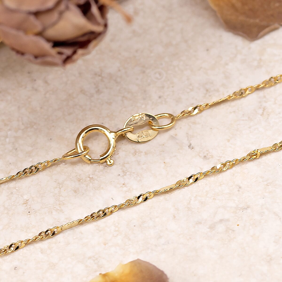 Diamond Cut Twist and Bar Curb Chain 18 Inch in 9K Yellow Gold 7579720 4