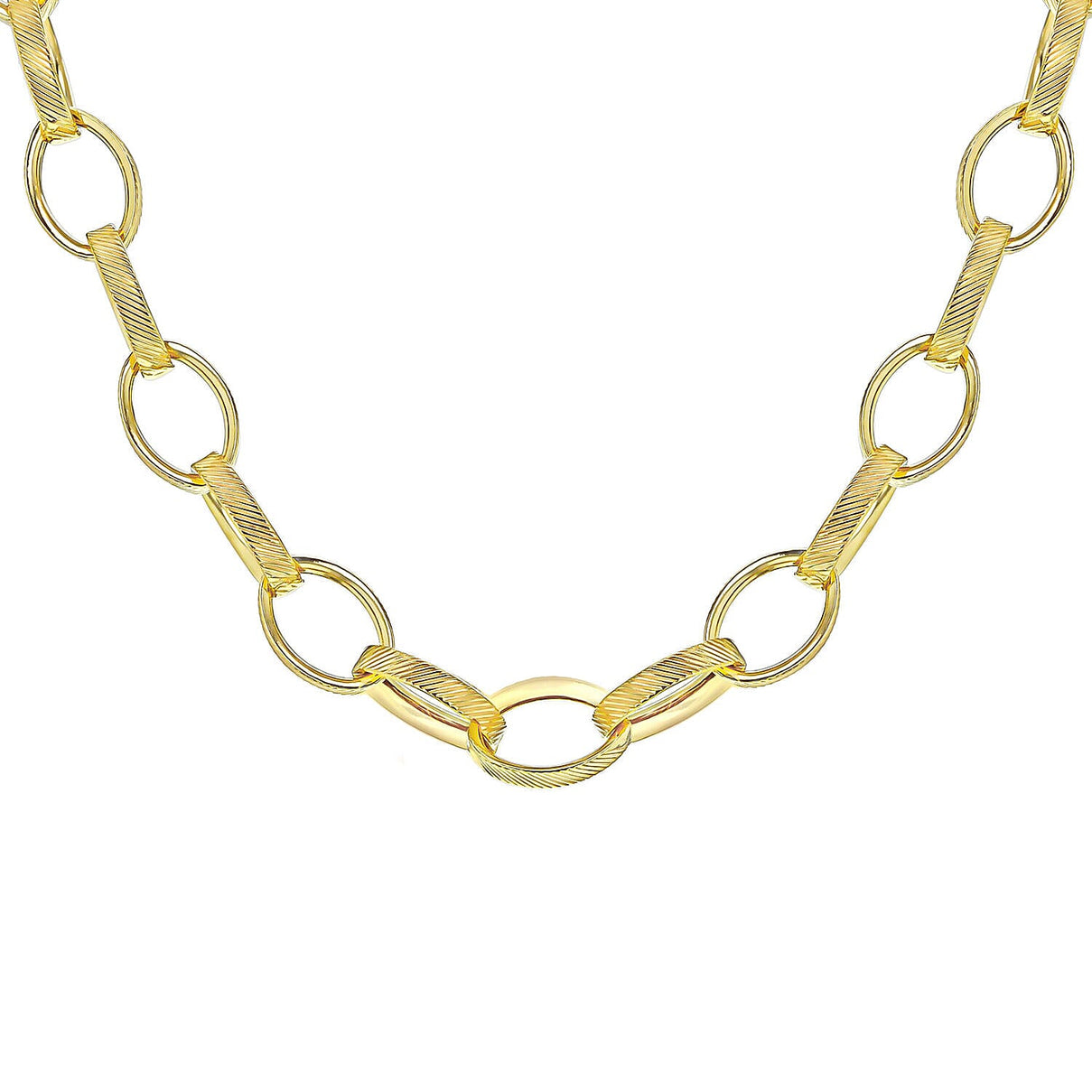 9K Yellow Gold Textured Oval Belcher Chain 18 Inch 7329909 1