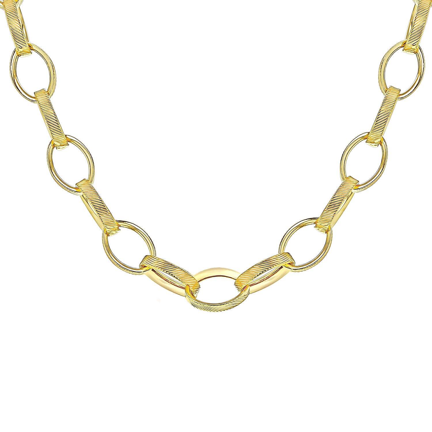 9K Yellow Gold Textured Oval Belcher Chain 18 Inch 7329909 1