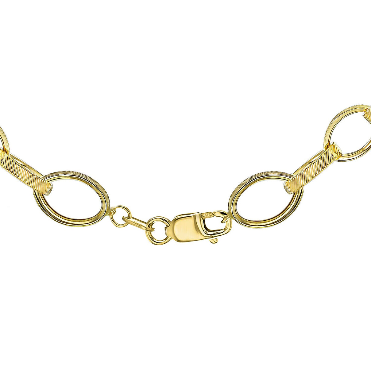 9K Yellow Gold Textured Oval Belcher Chain 18 Inch 7329909 2