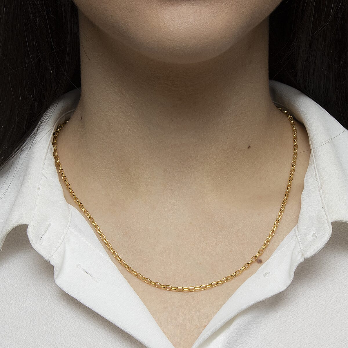 Diamond Cut Oval Belcher Chain 18 Inch in 9K Yellow Gold 7578955 1