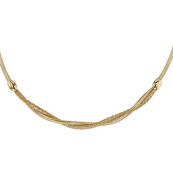 9K Yellow Gold Flexible C Necklace 18 Inch 3.9g 7329787 2
