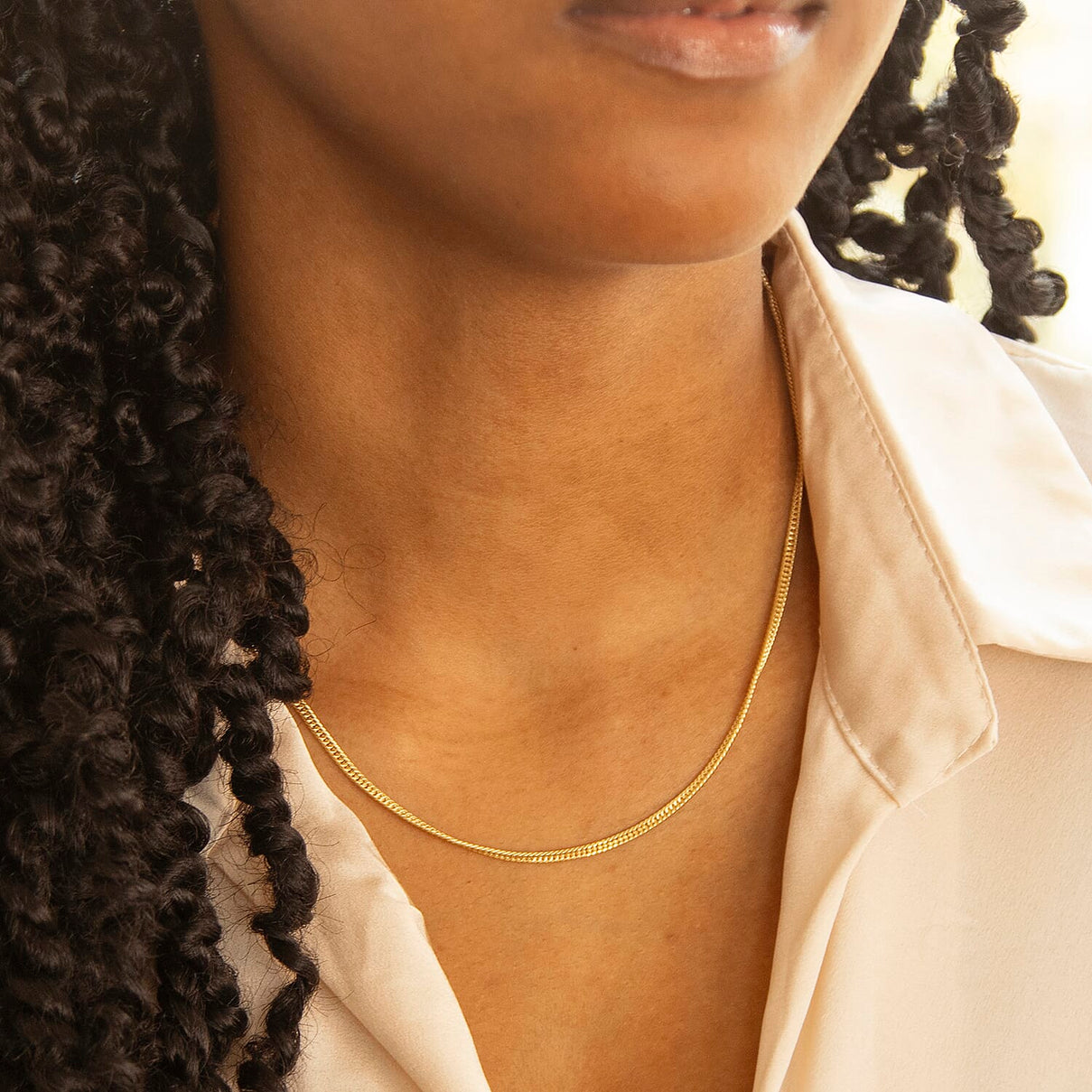 2.5mm Hollow Triple Curb Chain 18 Inch in 9K Yellow Gold 7578195 1